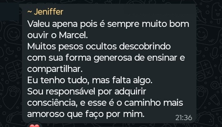 Depoimento Jeniffer — WhatsApp